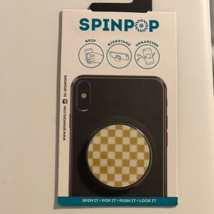 Mustard Yellow and White Checkered SpinPop